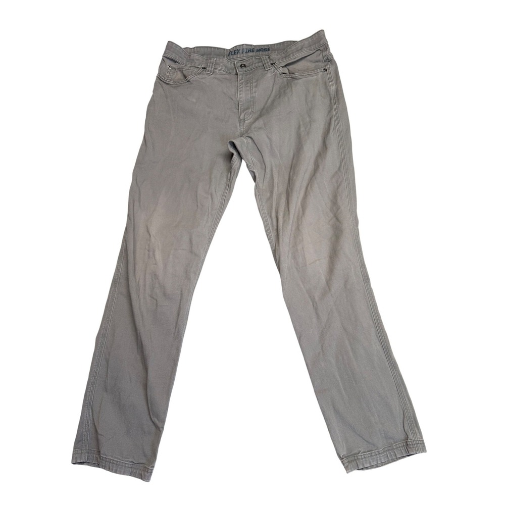 Duluth Trading Co Flex Fire Hose Slim Fit Pants Grey 34x34 Mens Workwear